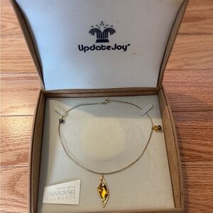 1996 Gold Necklace with Swarovski Elements In Greece NEVER WORN